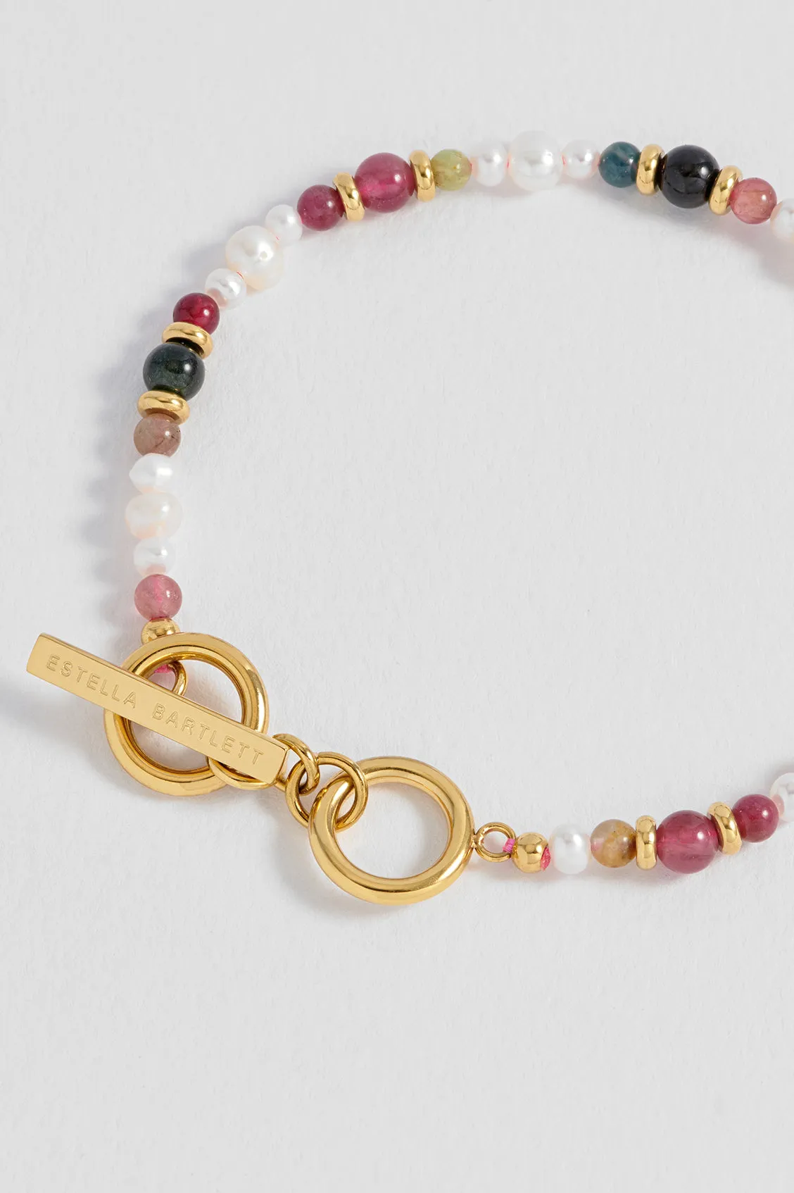 Tourmaline and Pearl Beaded T-Bar Bracelet sold by Estella Bartlett product image thumbnail 4