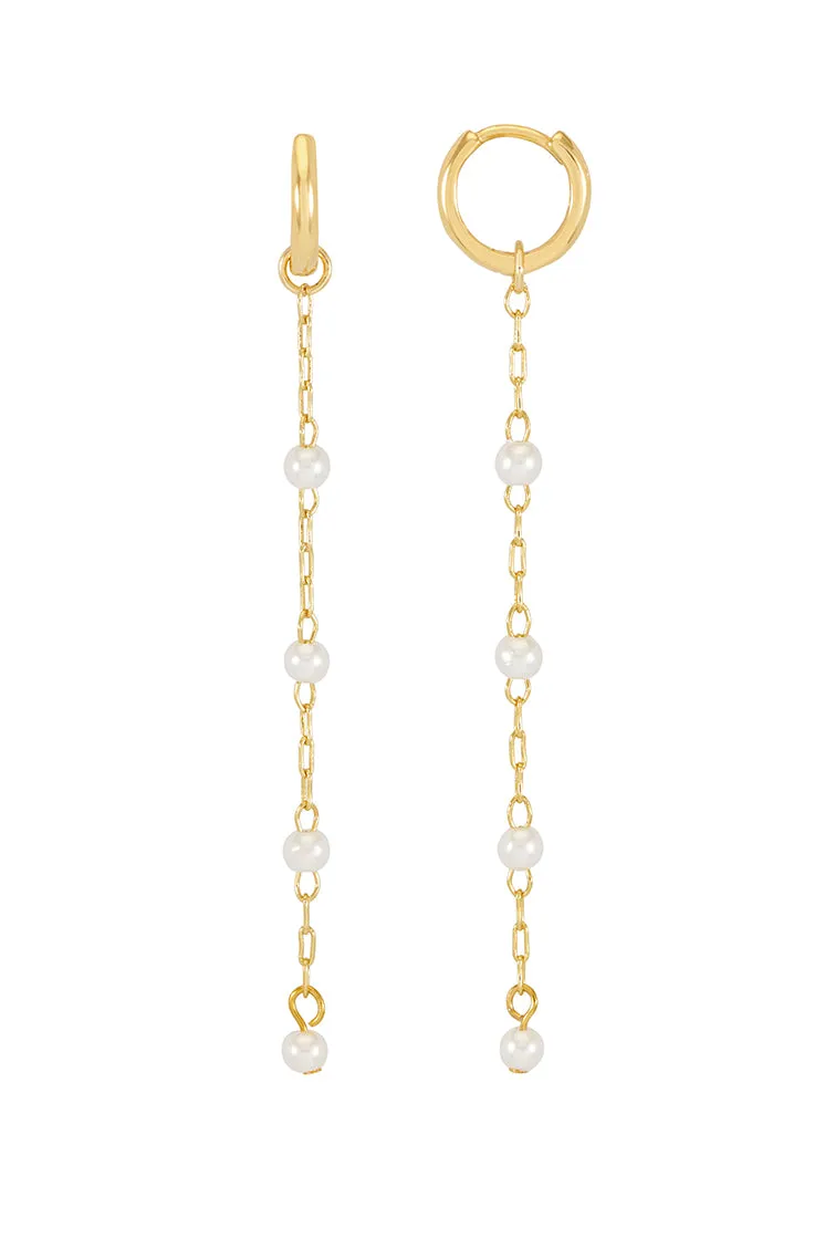 Pearl Chain Drop Huggies sold by Estella Bartlett product image thumbnail 3