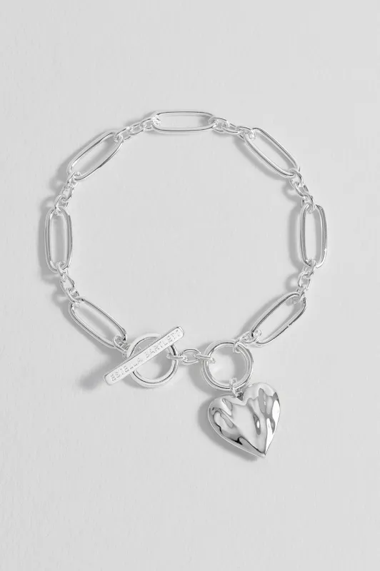 Oversized Molten Heart T-Bar Bracelet sold by Estella Bartlett