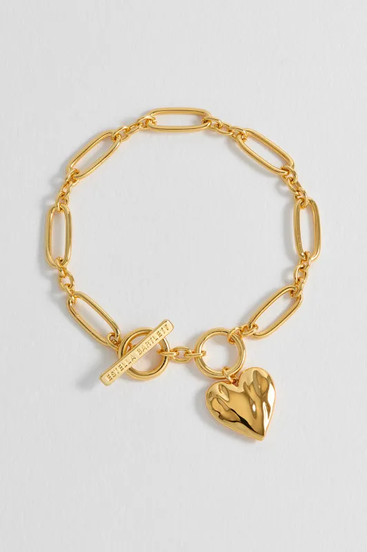 Oversized Molten Heart T-Bar Bracelet sold by Estella Bartlett