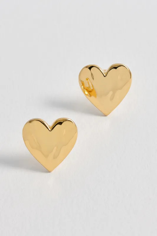 Oversized Molten Heart Stud Earrings sold by Estella Bartlett