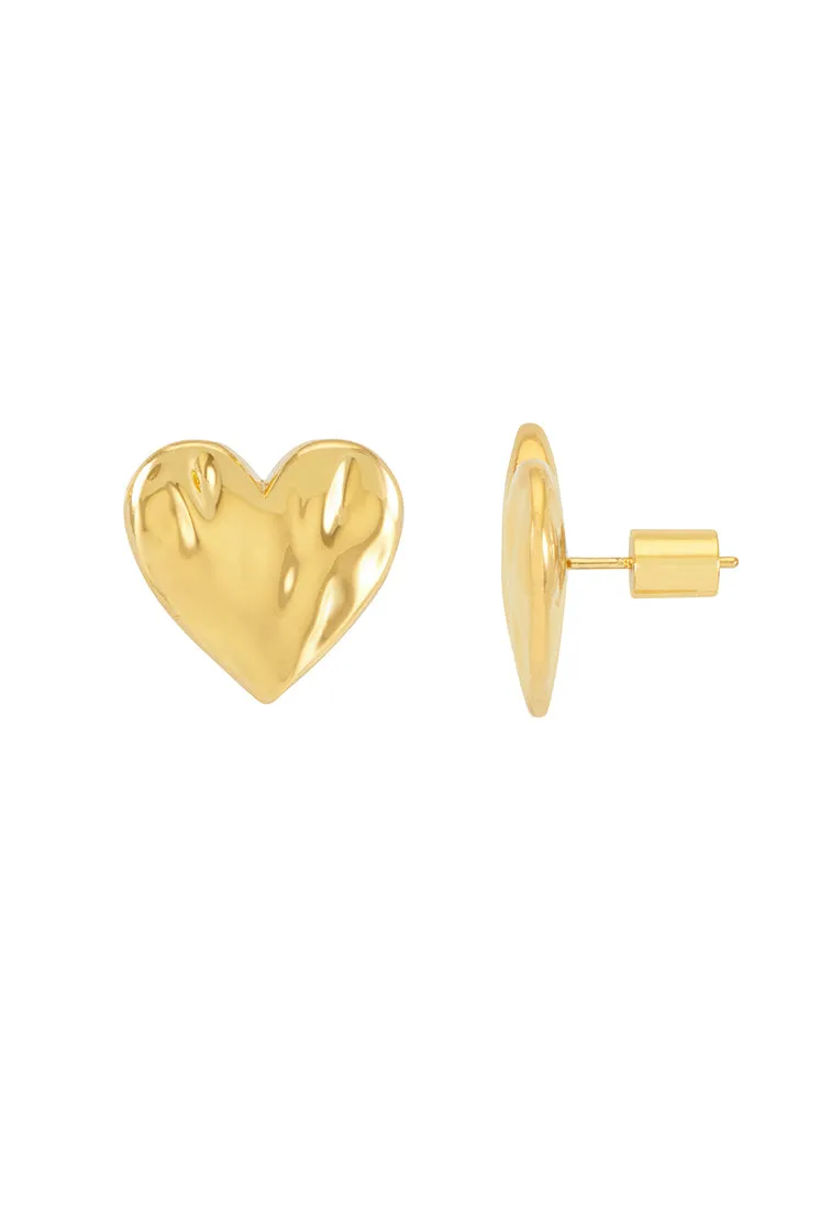 Oversized Molten Heart Stud Earrings sold by Estella Bartlett product image thumbnail 3