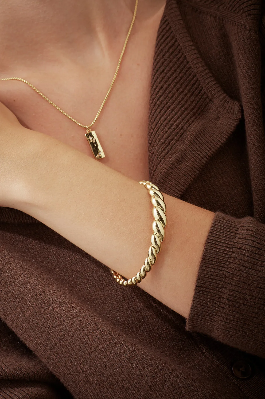 Twisted Hinged Bangle sold by Estella Bartlett product image thumbnail 2