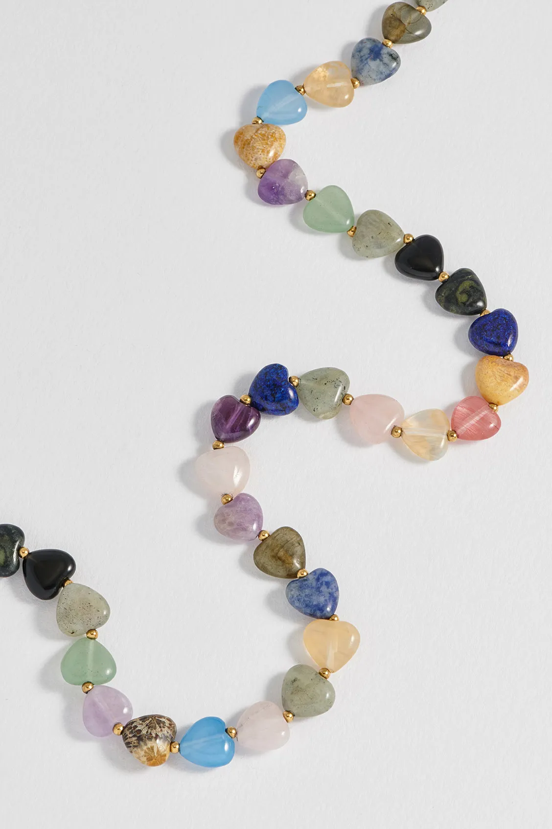 Multi-Gemstone Heart T-Bar Necklace sold by Estella Bartlett product image thumbnail 4