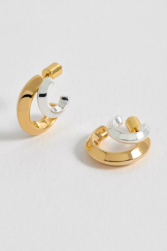 Mixed Metal Double Hoop Earrings sold by Estella Bartlett