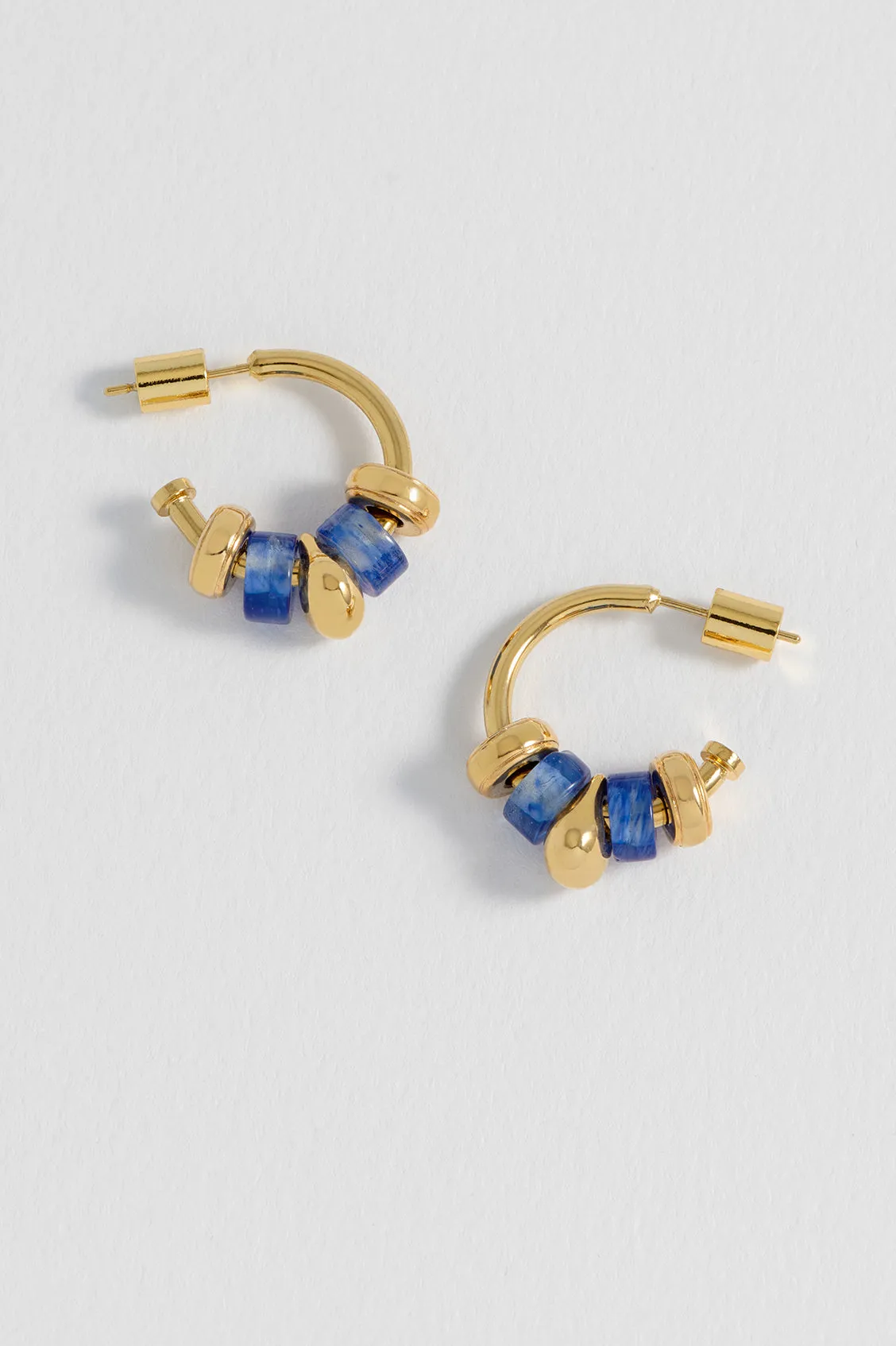 Lapis Lazuli Beaded Hoop Earrings sold by Estella Bartlett