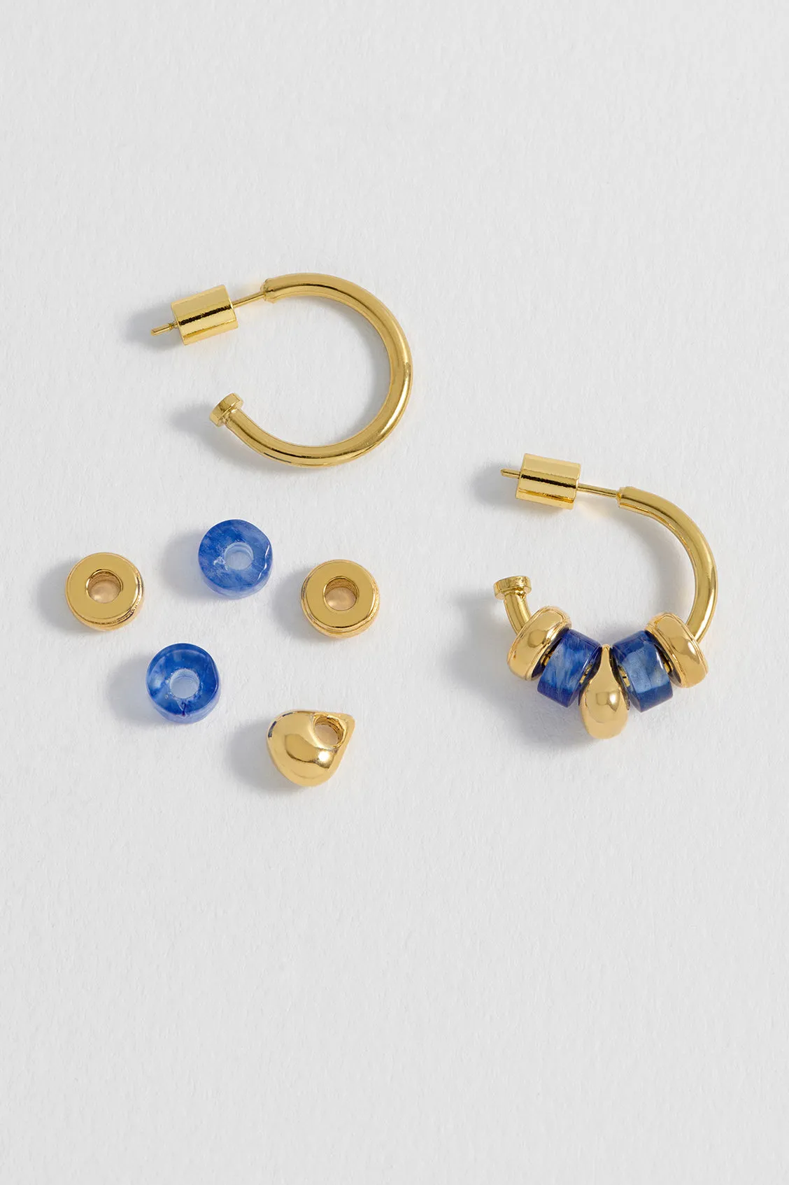 Lapis Lazuli Beaded Hoop Earrings sold by Estella Bartlett product image thumbnail 4