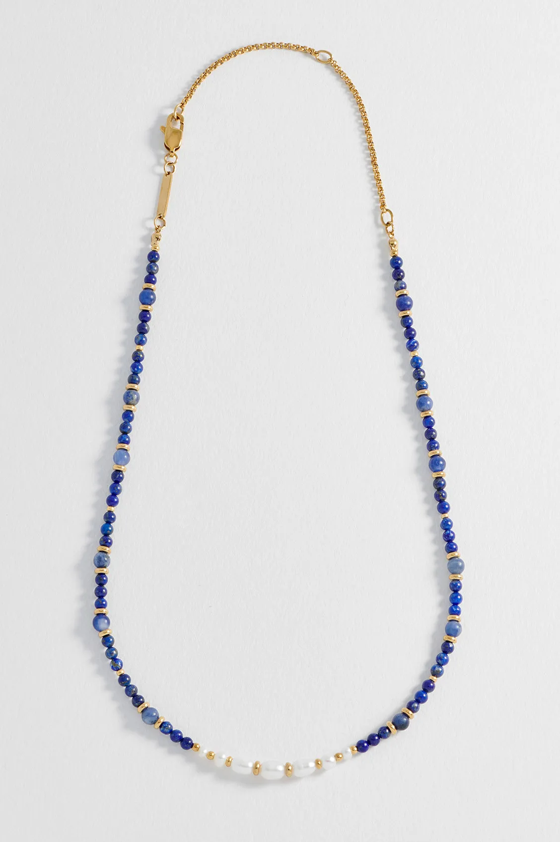 Lapis Lazuli and Pearl Beaded Necklace sold by Estella Bartlett product image thumbnail 4