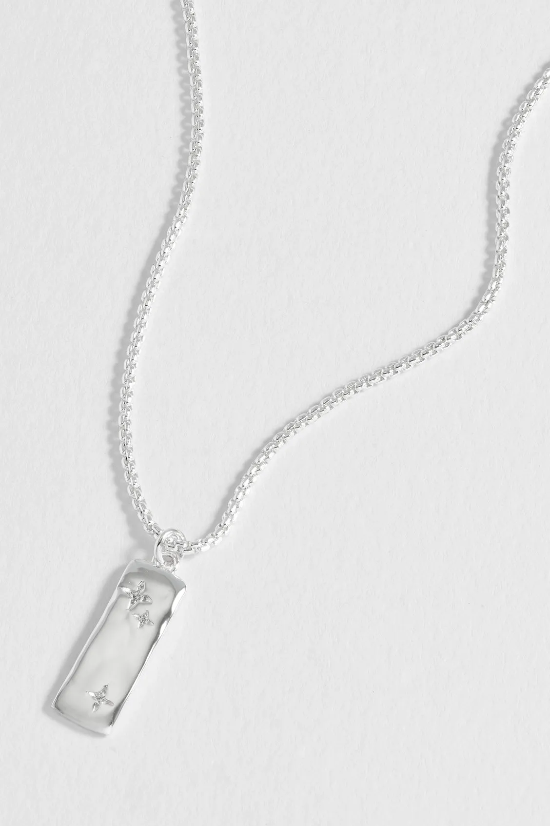 CZ Star Molten Tablet Pendant Necklace sold by Estella Bartlett