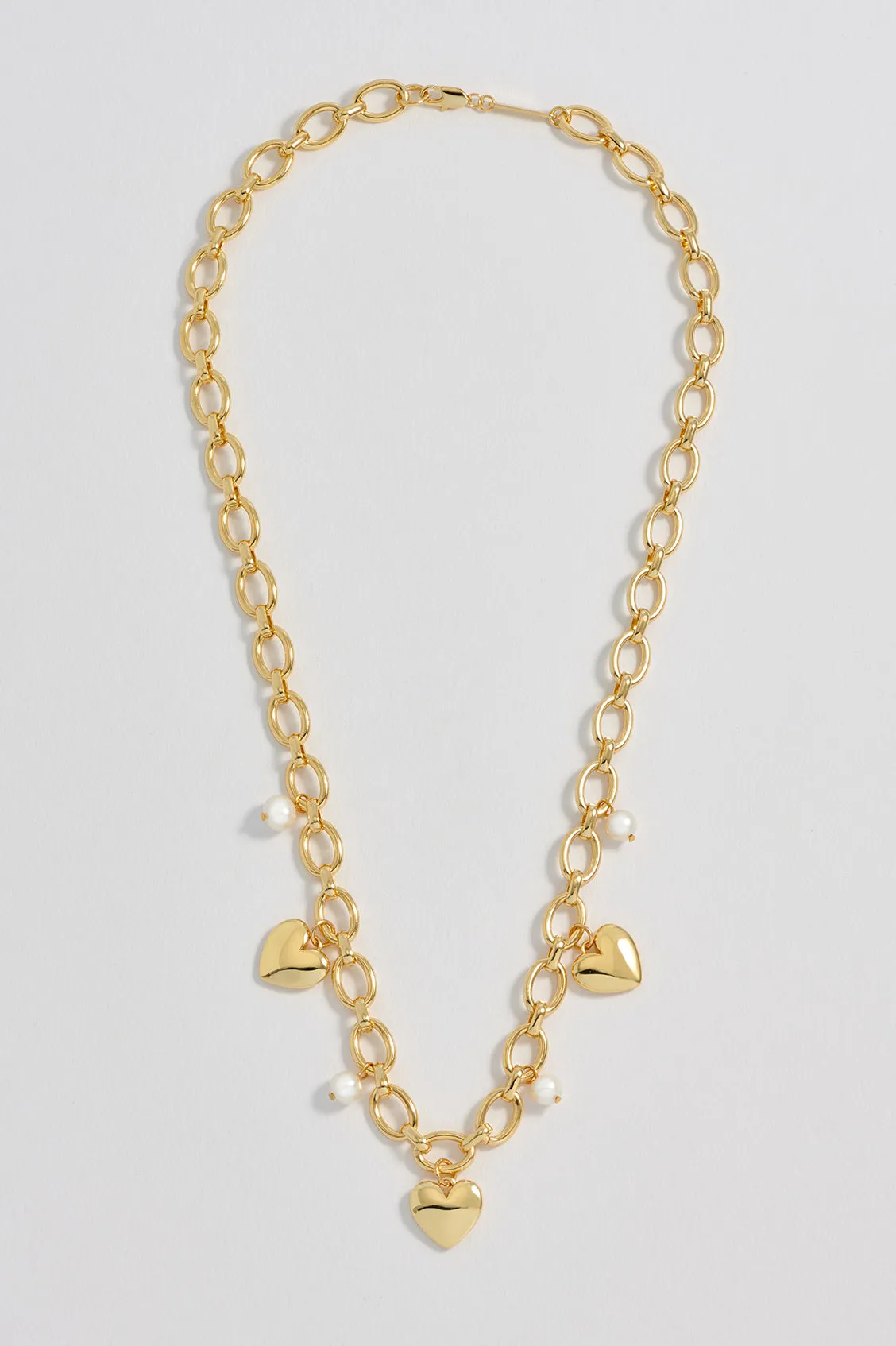 Pearl and Heart Charm Necklace sold by Estella Bartlett product image thumbnail 5