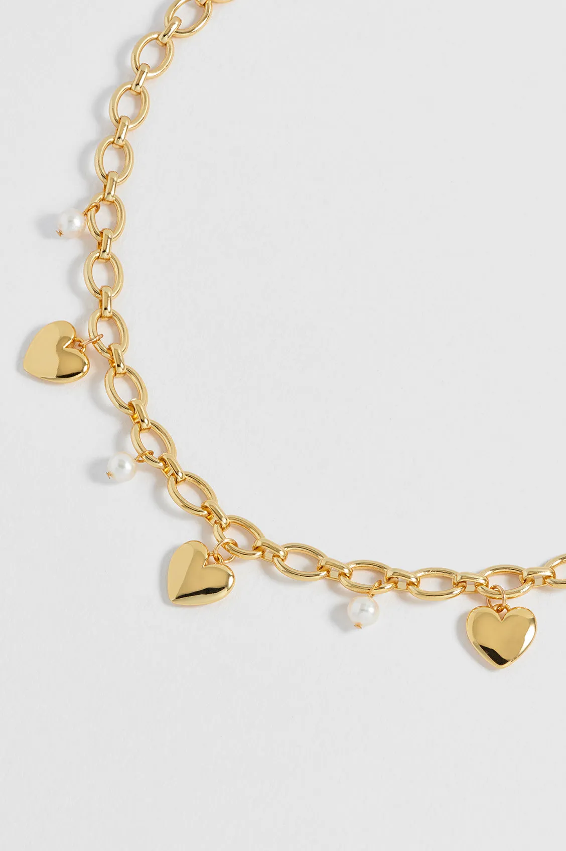 Pearl and Heart Charm Necklace sold by Estella Bartlett product image thumbnail 4