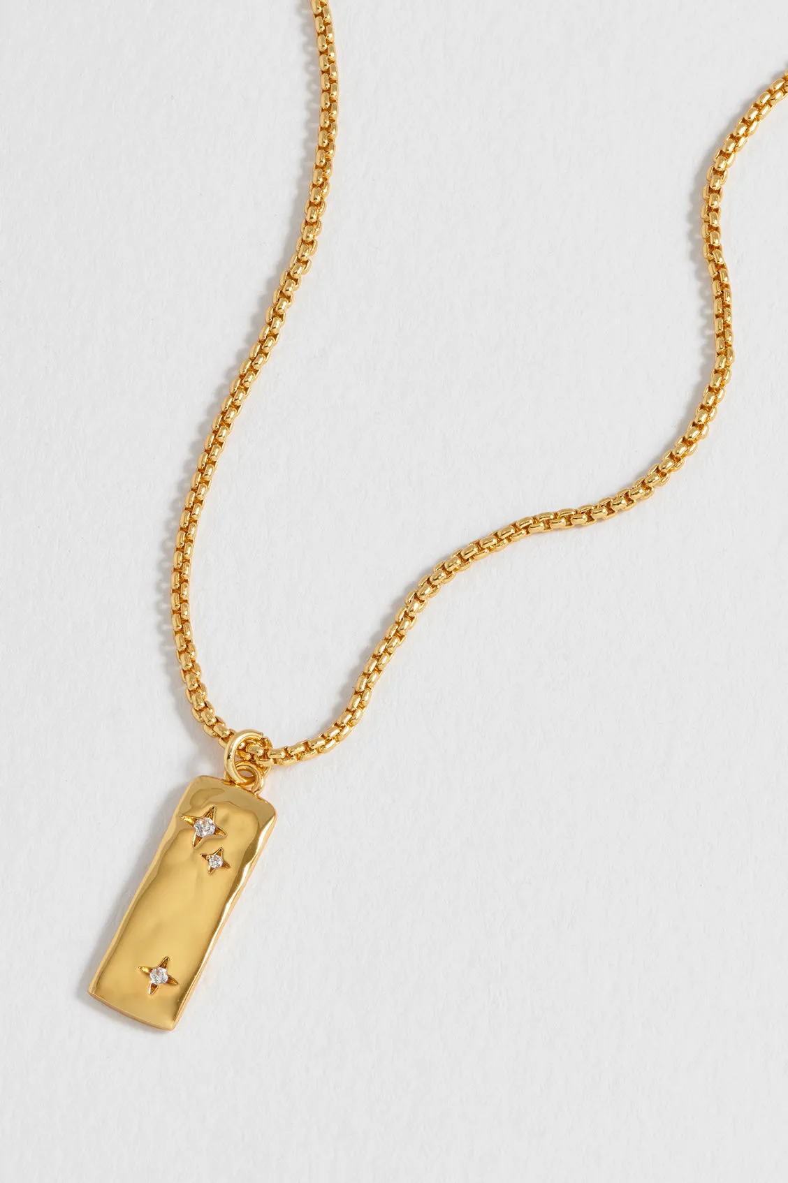 CZ Star Molten Tablet Pendant Necklace sold by Estella Bartlett
