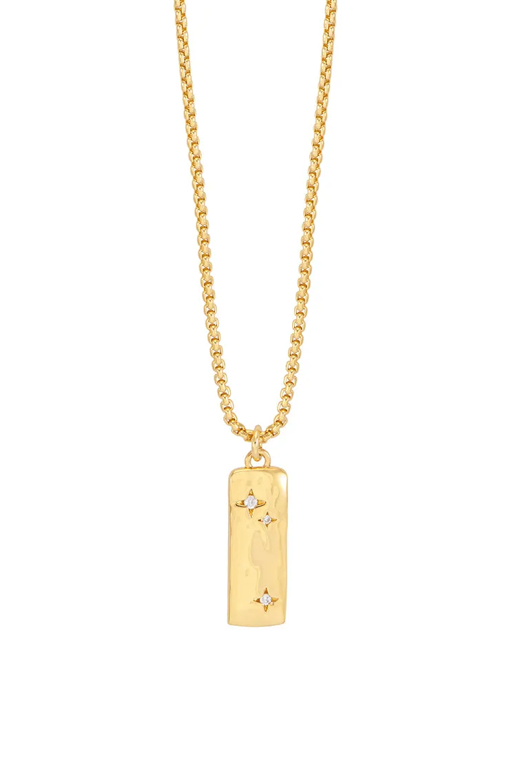 CZ Star Molten Tablet Pendant Necklace sold by Estella Bartlett product image thumbnail 3