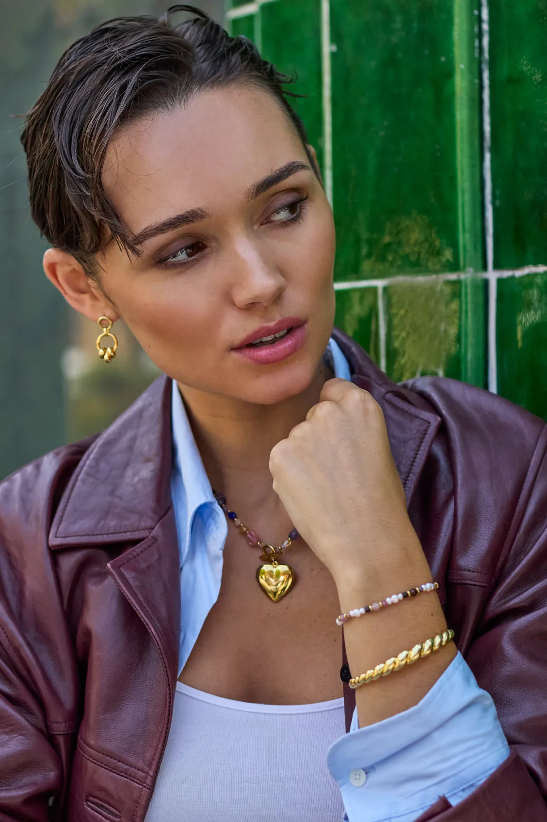 Beaded Circle Drop Earrings sold by Estella Bartlett product image thumbnail 2