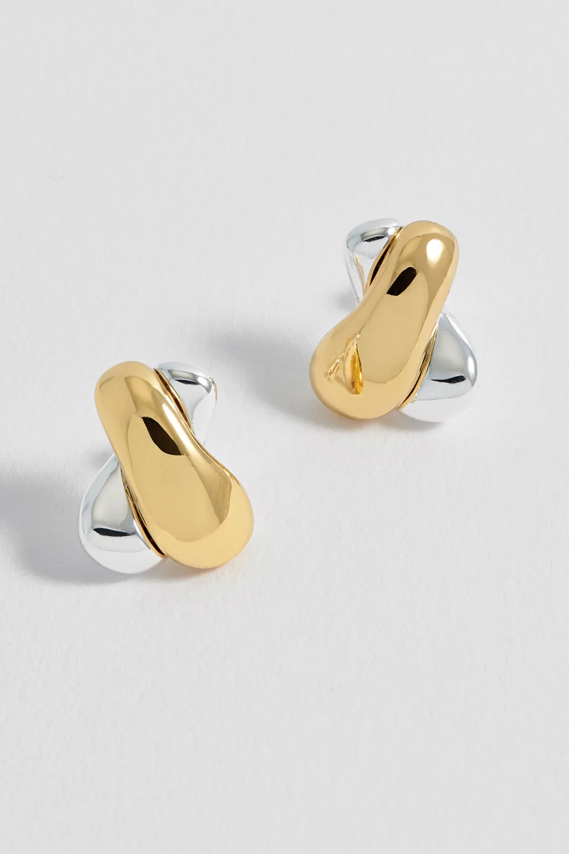 Chunky Mixed Metal Knot Stud Earrings sold by Estella Bartlett