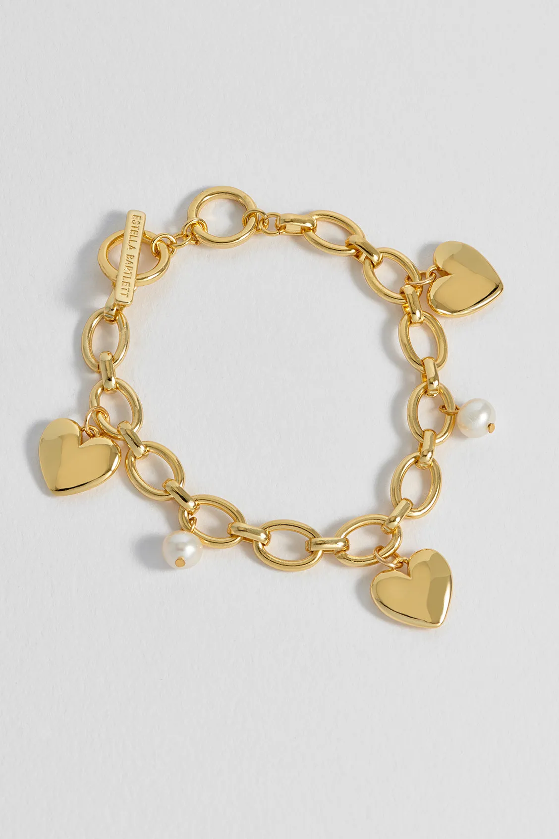 Pearl and Heart Charm Bracelet sold by Estella Bartlett product image thumbnail 4