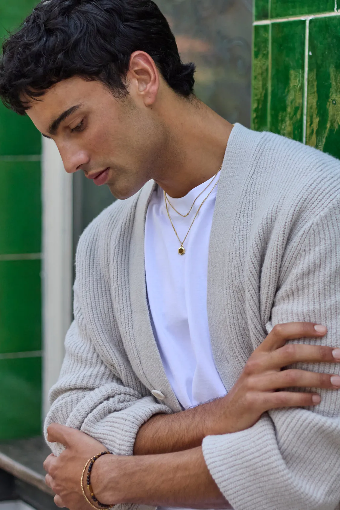 Men's Tiger's Eye Hexagon Curb Chain Necklace sold by Estella Bartlett product image thumbnail 2