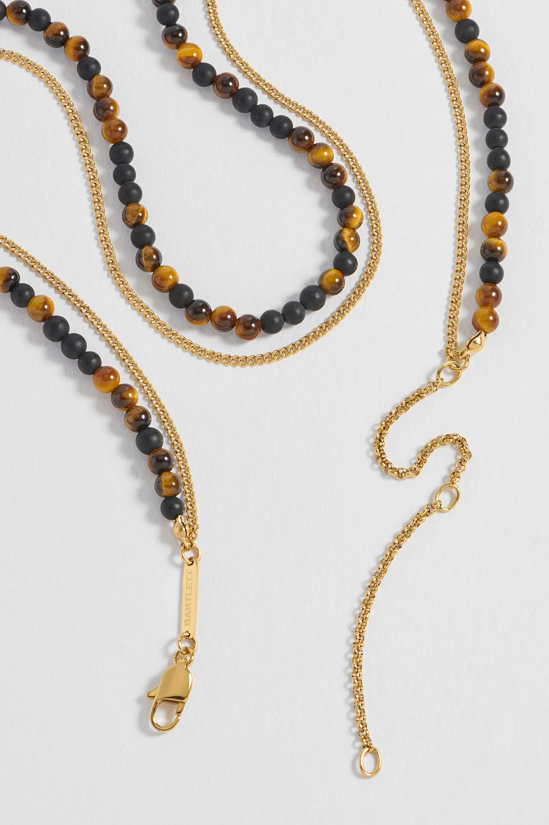 Men's Tiger's Eye And Black Onyx Double Necklace sold by Estella Bartlett product image thumbnail 4