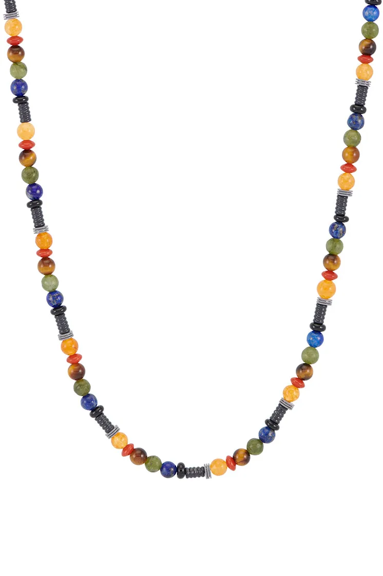 Men's Mixed Gemstone And Acrylic Beaded Necklace sold by Estella Bartlett product image thumbnail 3