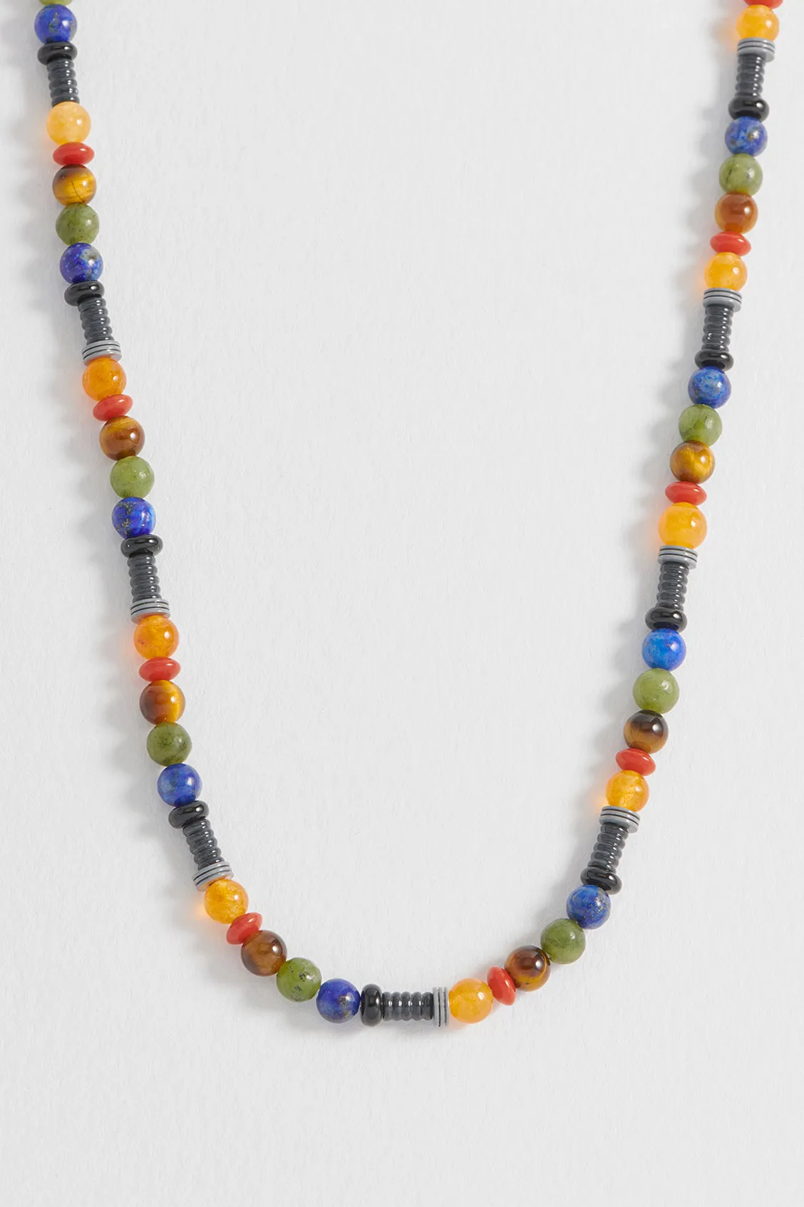 Men's Mixed Gemstone And Acrylic Beaded Necklace sold by Estella Bartlett product image thumbnail 5