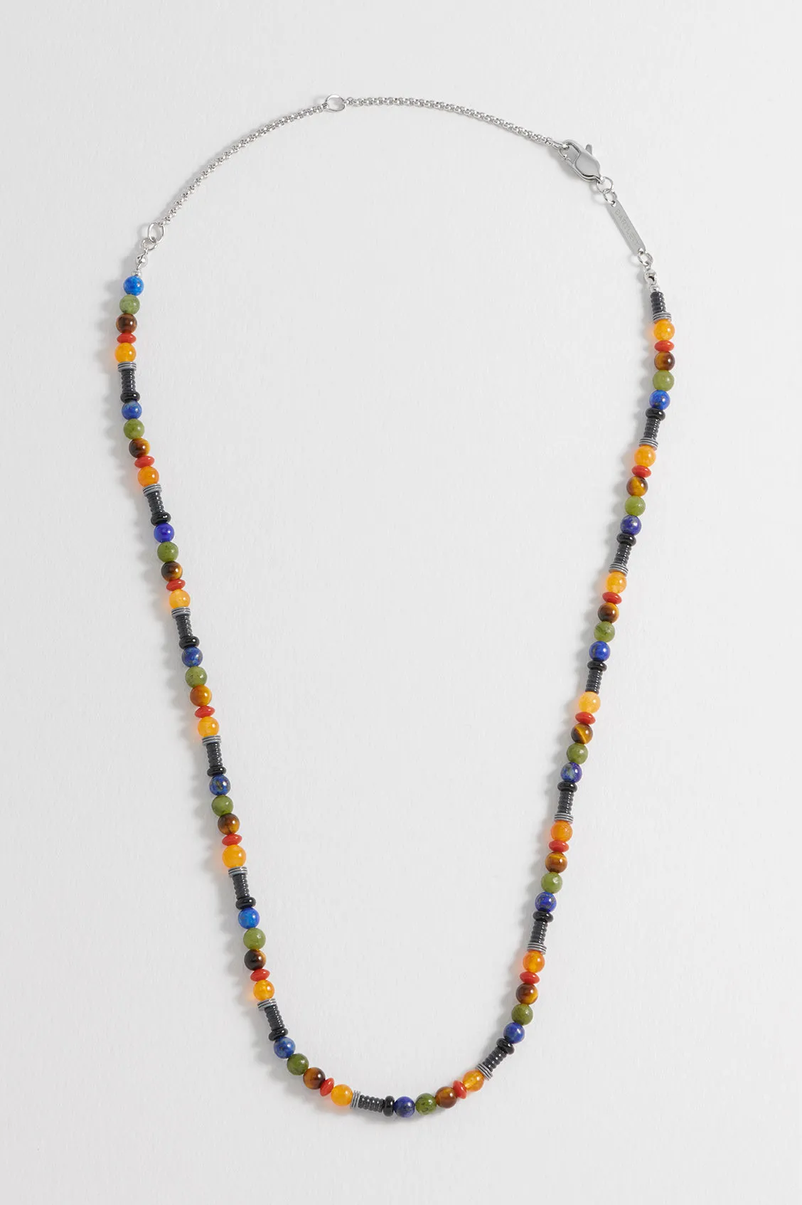 Men's Mixed Gemstone And Acrylic Beaded Necklace sold by Estella Bartlett