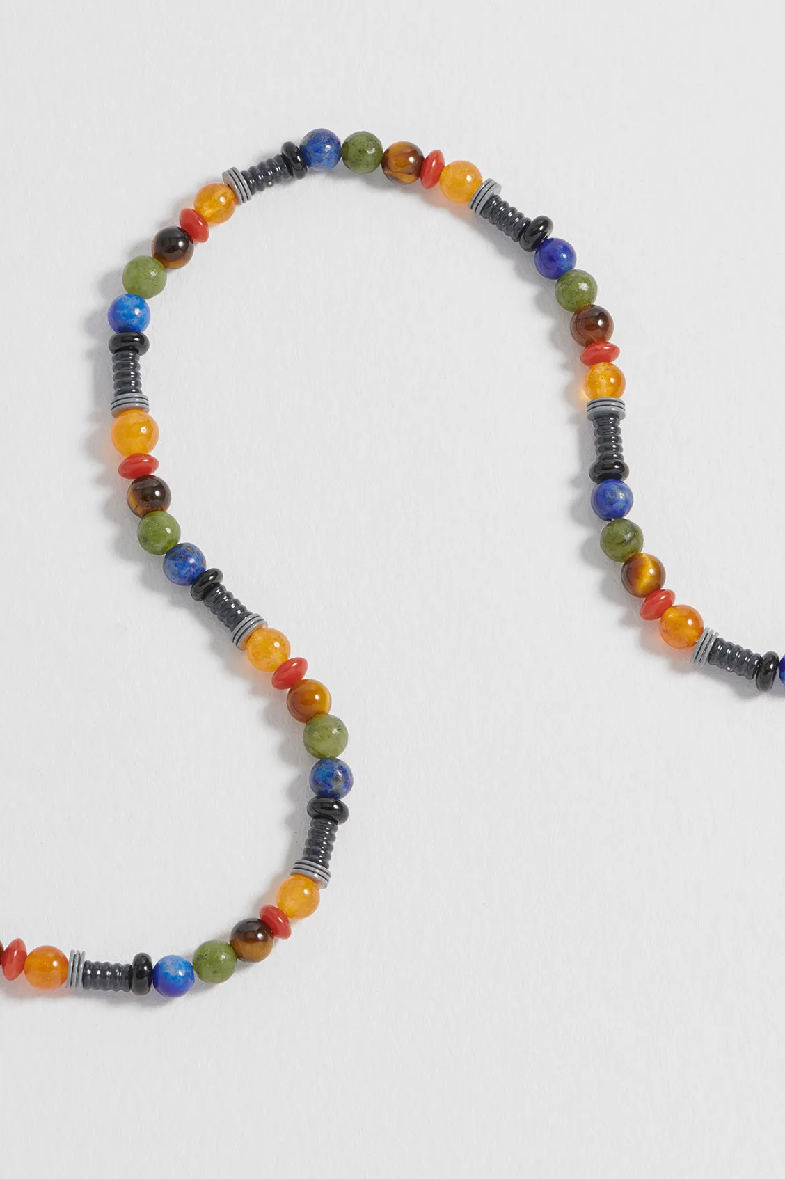 Men's Mixed Gemstone And Acrylic Beaded Necklace sold by Estella Bartlett product image thumbnail 4