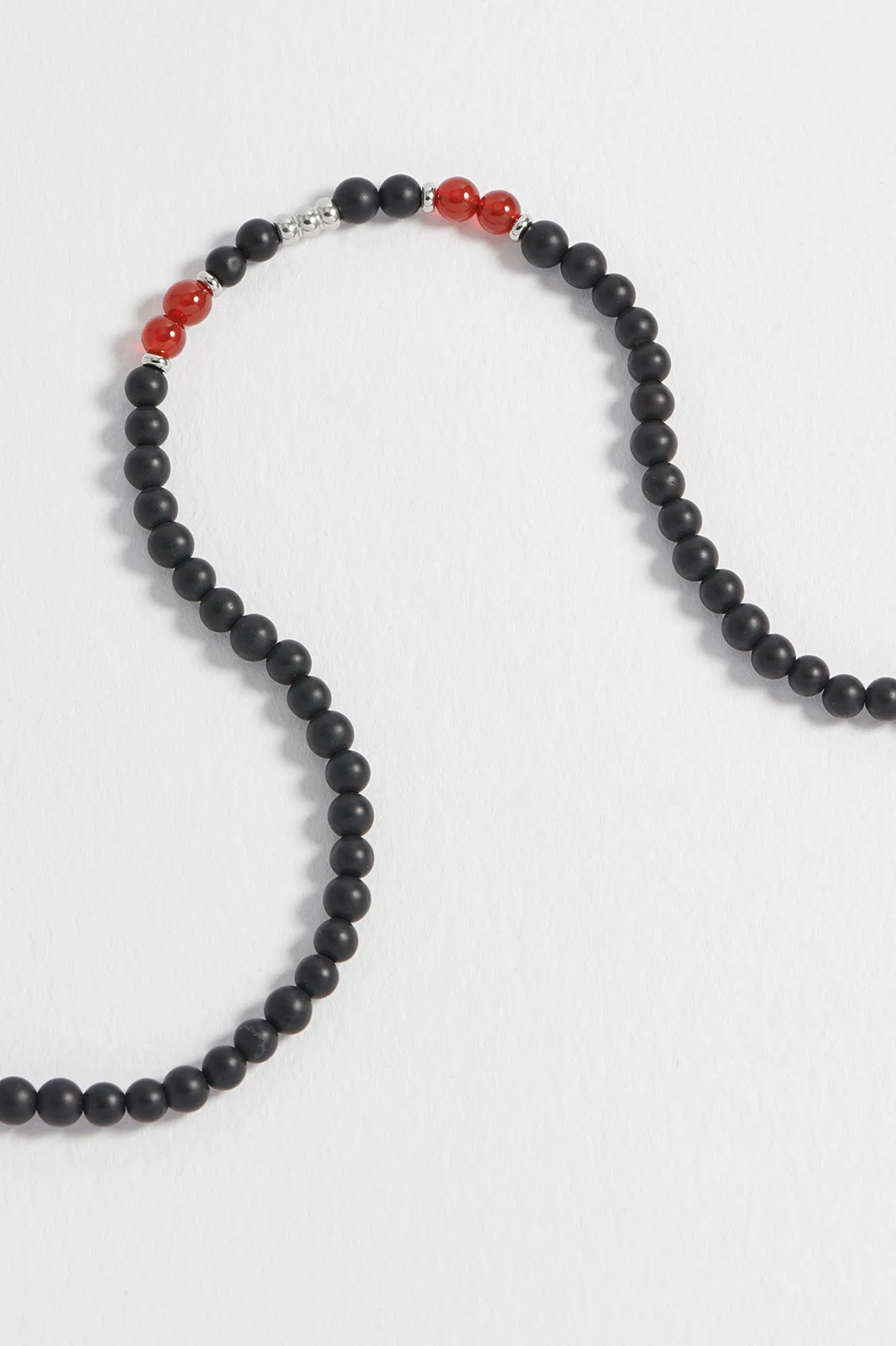 Men's Black Onyx Necklace With Red Agate Accent sold by Estella Bartlett product image thumbnail 4