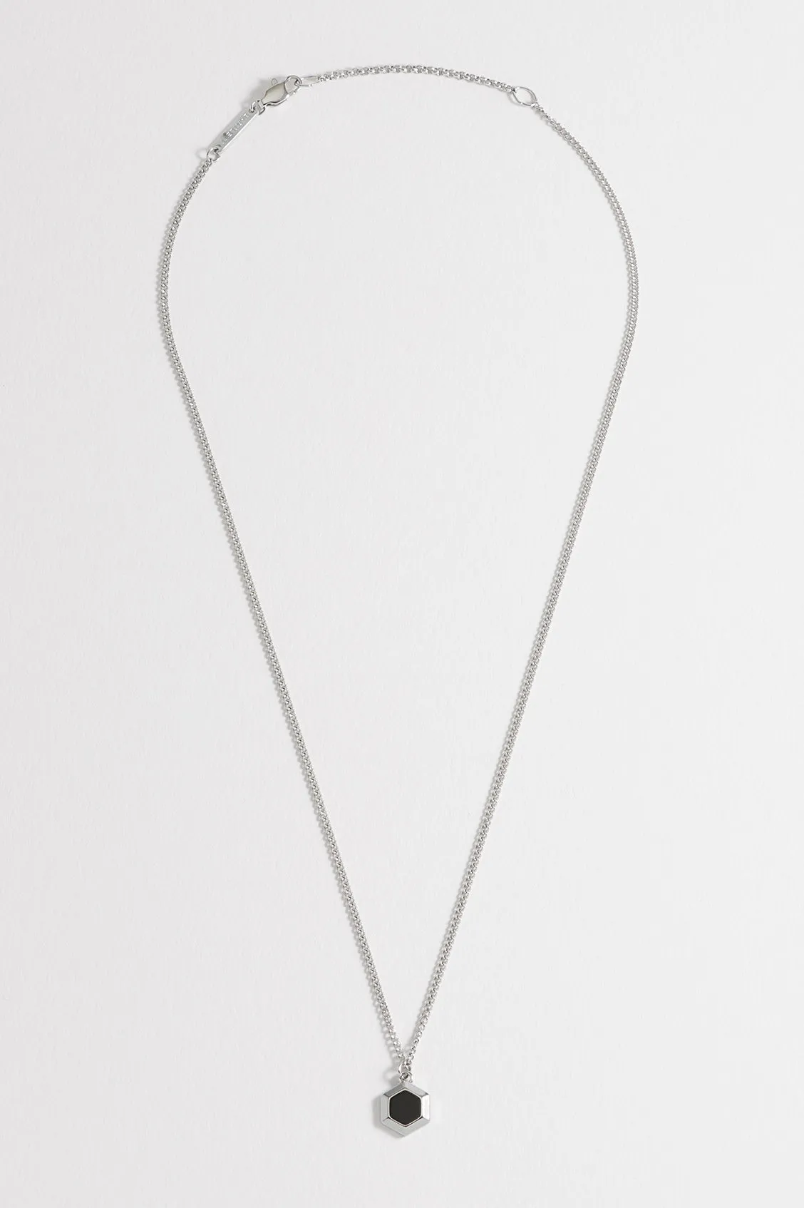 Men's Black Onyx Hexagon Curb Chain Necklace sold by Estella Bartlett product image thumbnail 4