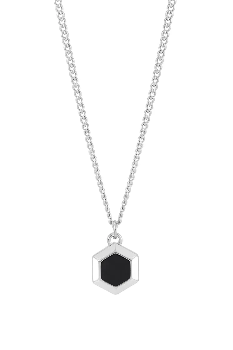 Men's Black Onyx Hexagon Curb Chain Necklace sold by Estella Bartlett product image thumbnail 3