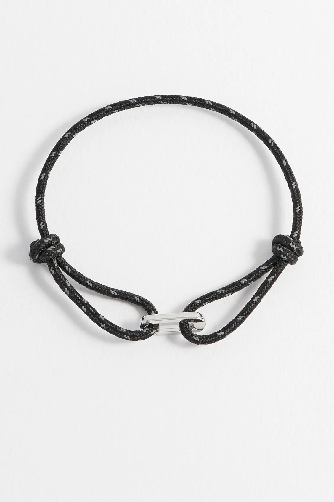 Men's Black And Grey Single Link Carabiner Cord Bracelet sold by Estella Bartlett