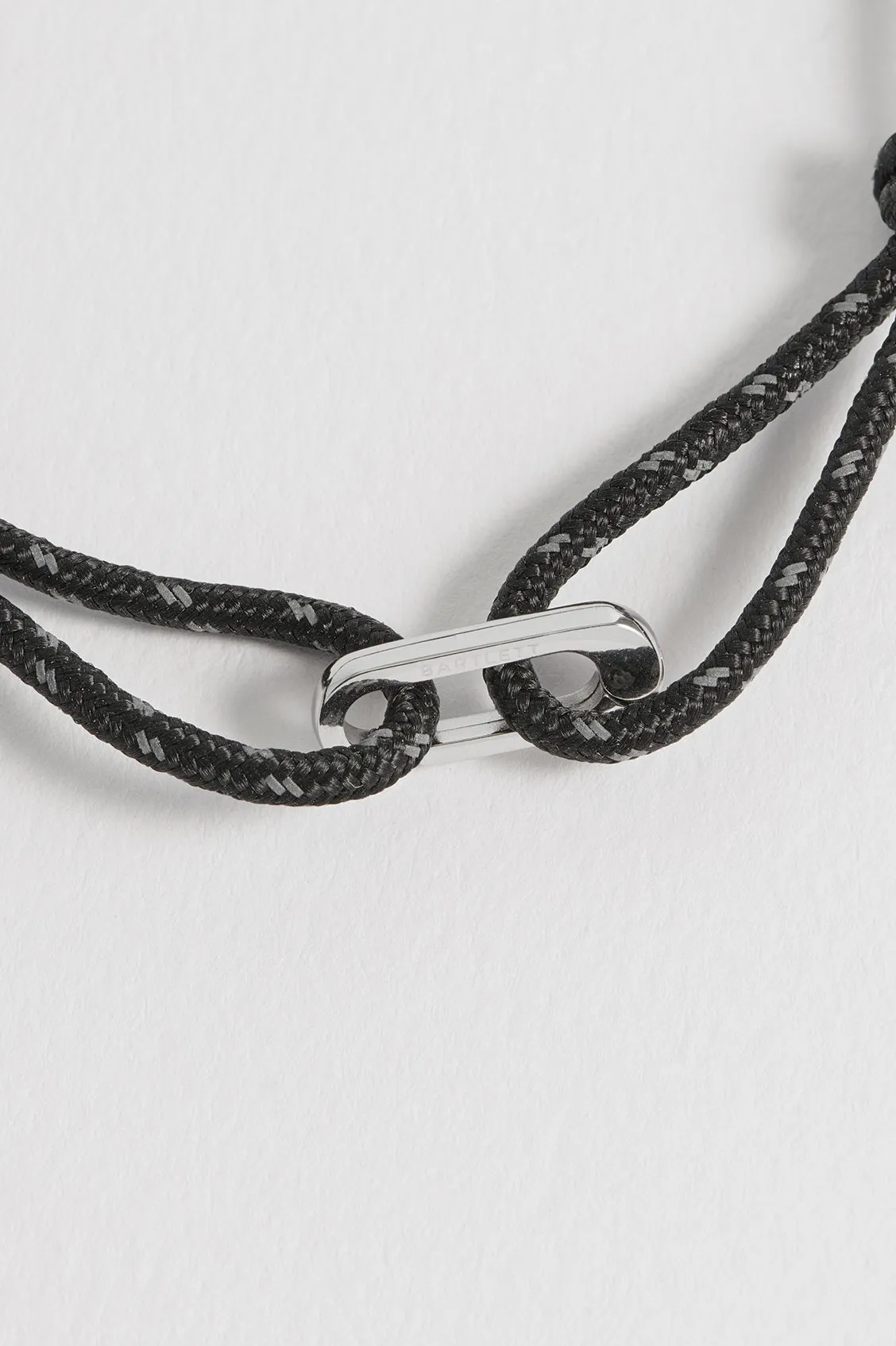 Men's Black And Grey Single Link Carabiner Cord Bracelet sold by Estella Bartlett product image thumbnail 4