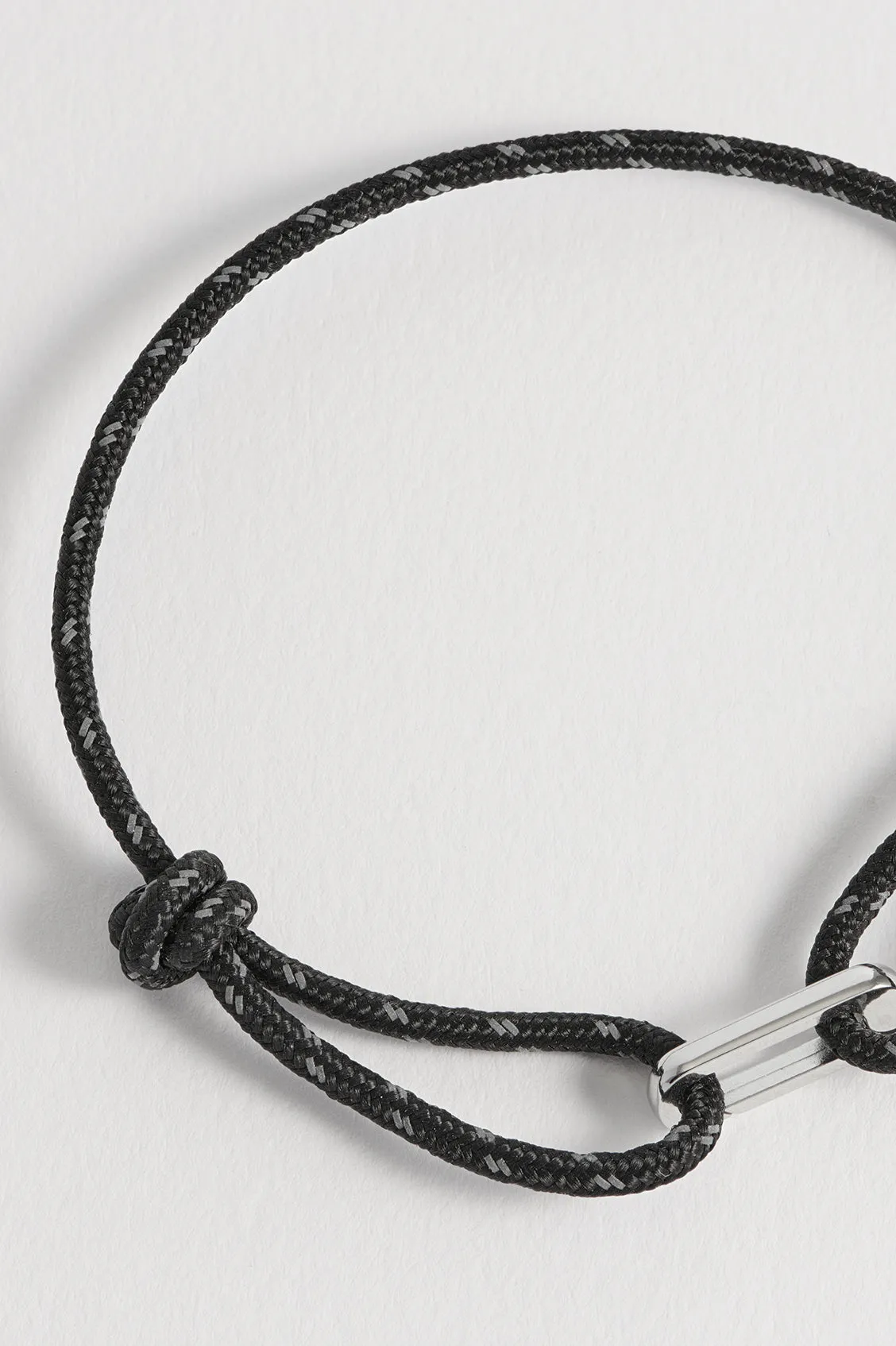 Men's Black And Grey Single Link Carabiner Cord Bracelet sold by Estella Bartlett product image thumbnail 5
