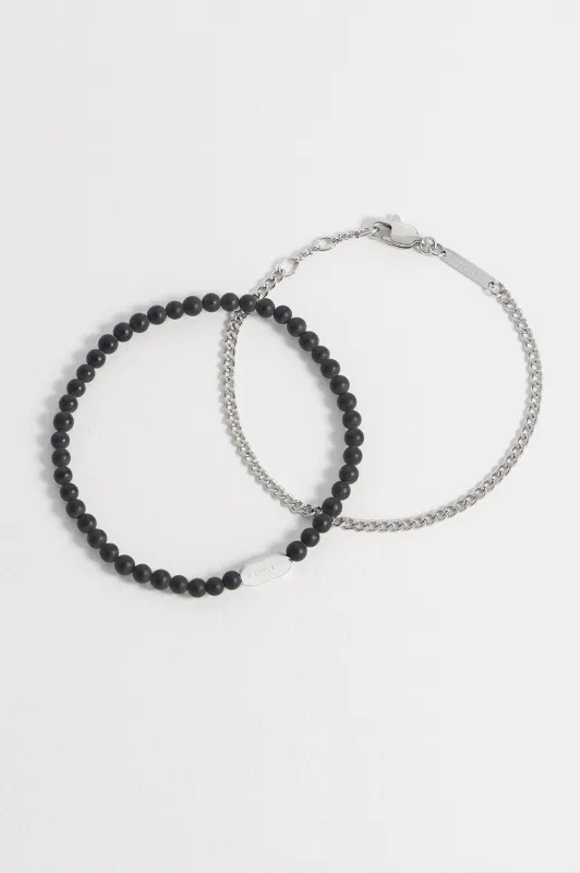 Men's Black Onyx Duo Bracelet Set sold by Estella Bartlett