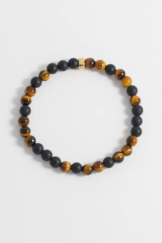 Men's Black Onyx And Tiger's Eye Bracelet sold by Estella Bartlett