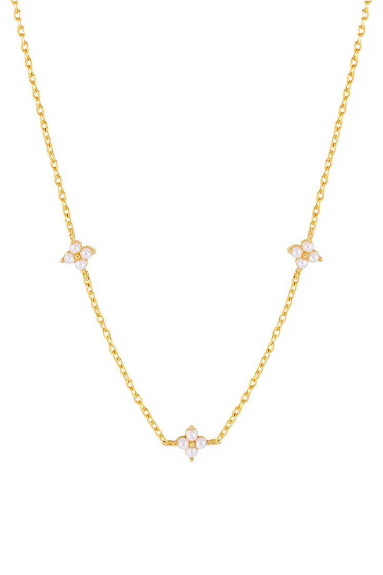 Mini Pearl Flower Necklace sold by Estella Bartlett product image thumbnail 3