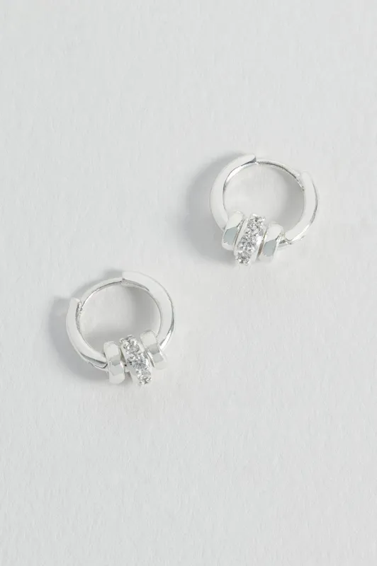 Triple Disc CZ Hoop Earrings sold by Estella Bartlett