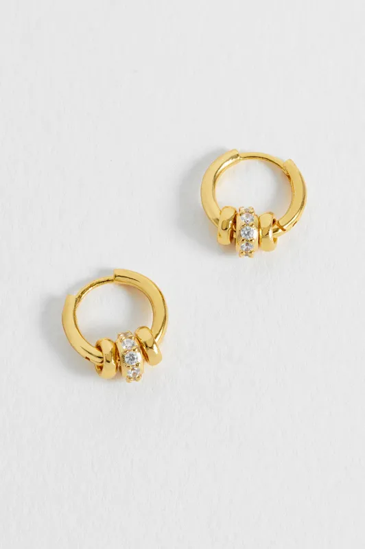Triple Disc CZ Hoop Earrings sold by Estella Bartlett
