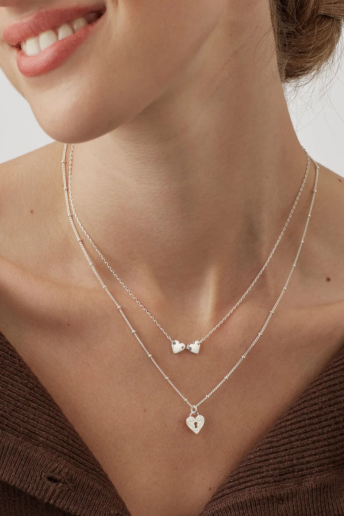 Engraved Heart Padlock Necklace sold by Estella Bartlett product image thumbnail 2