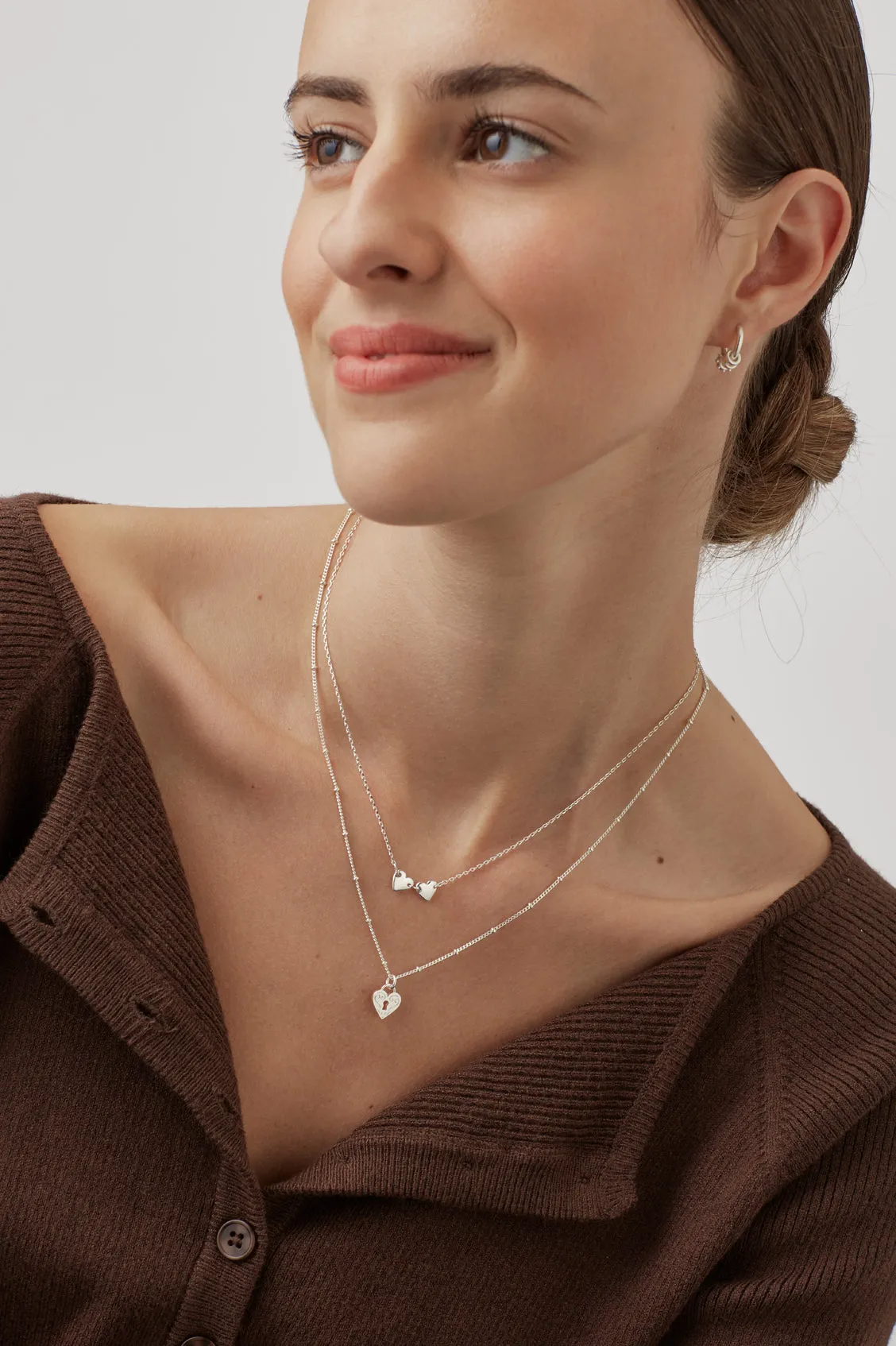 Engraved Heart Padlock Necklace sold by Estella Bartlett product image thumbnail 5