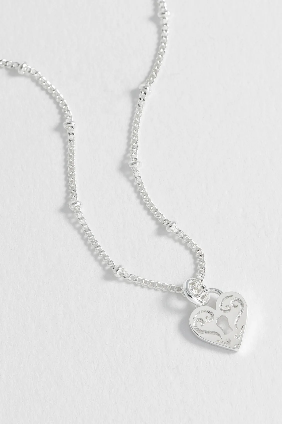 Engraved Heart Padlock Necklace sold by Estella Bartlett product image thumbnail 4