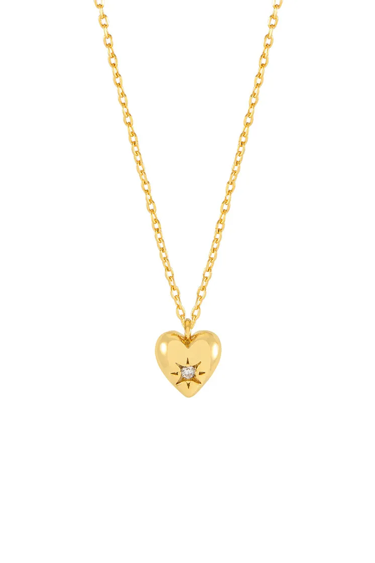 CZ Star Puffy Heart Necklace sold by Estella Bartlett product image thumbnail 3