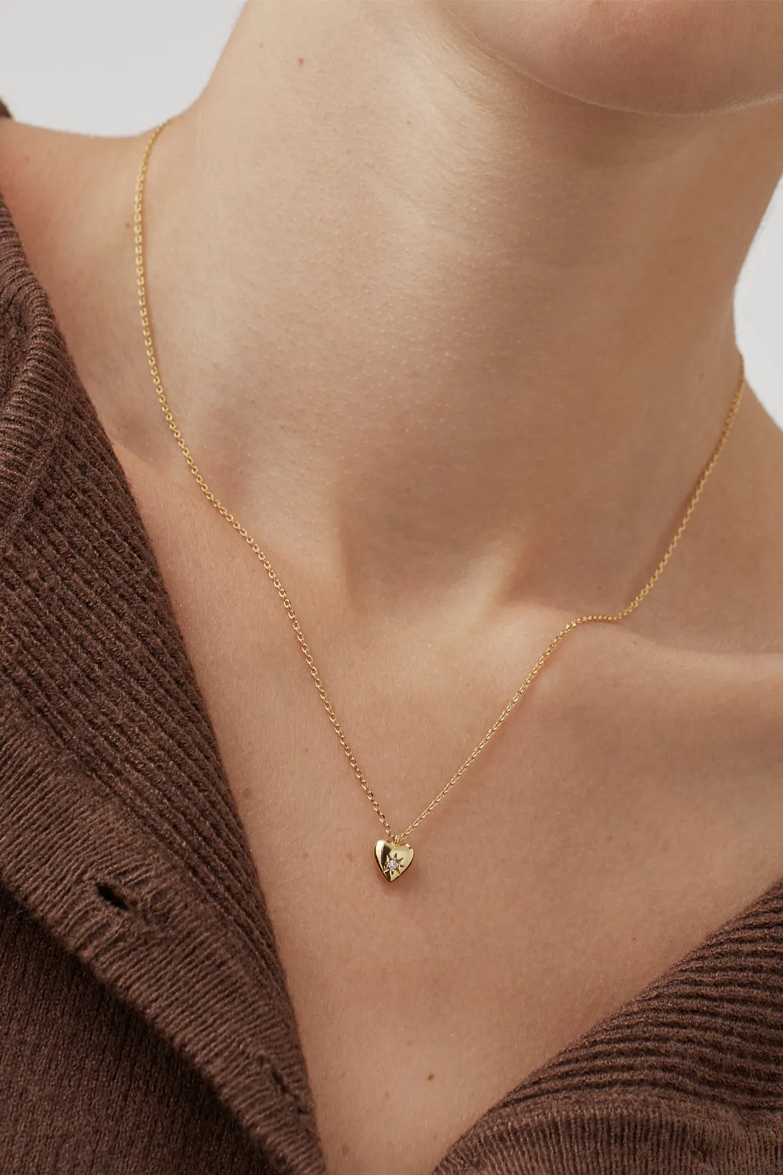 CZ Star Puffy Heart Necklace sold by Estella Bartlett product image thumbnail 2
