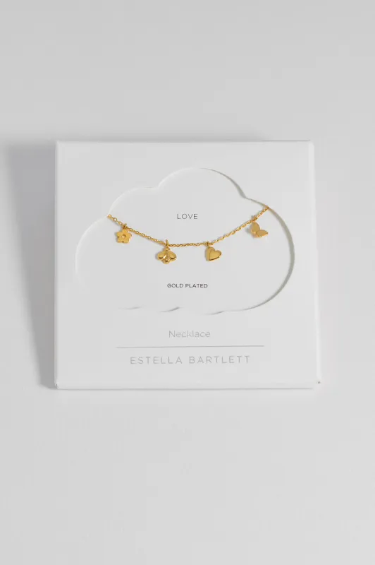 Bee and Butterfly Charm Necklace sold by Estella Bartlett