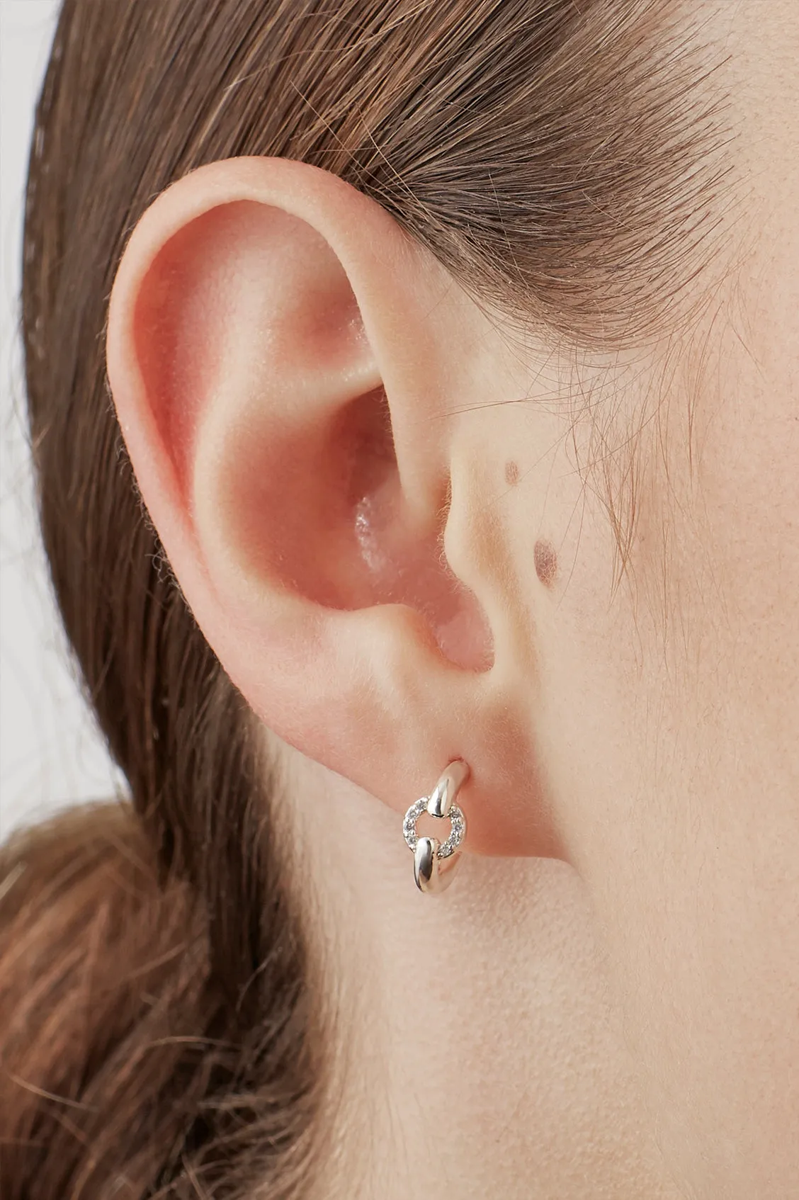 Pave Circle Hoop Earrings sold by Estella Bartlett product image thumbnail 5