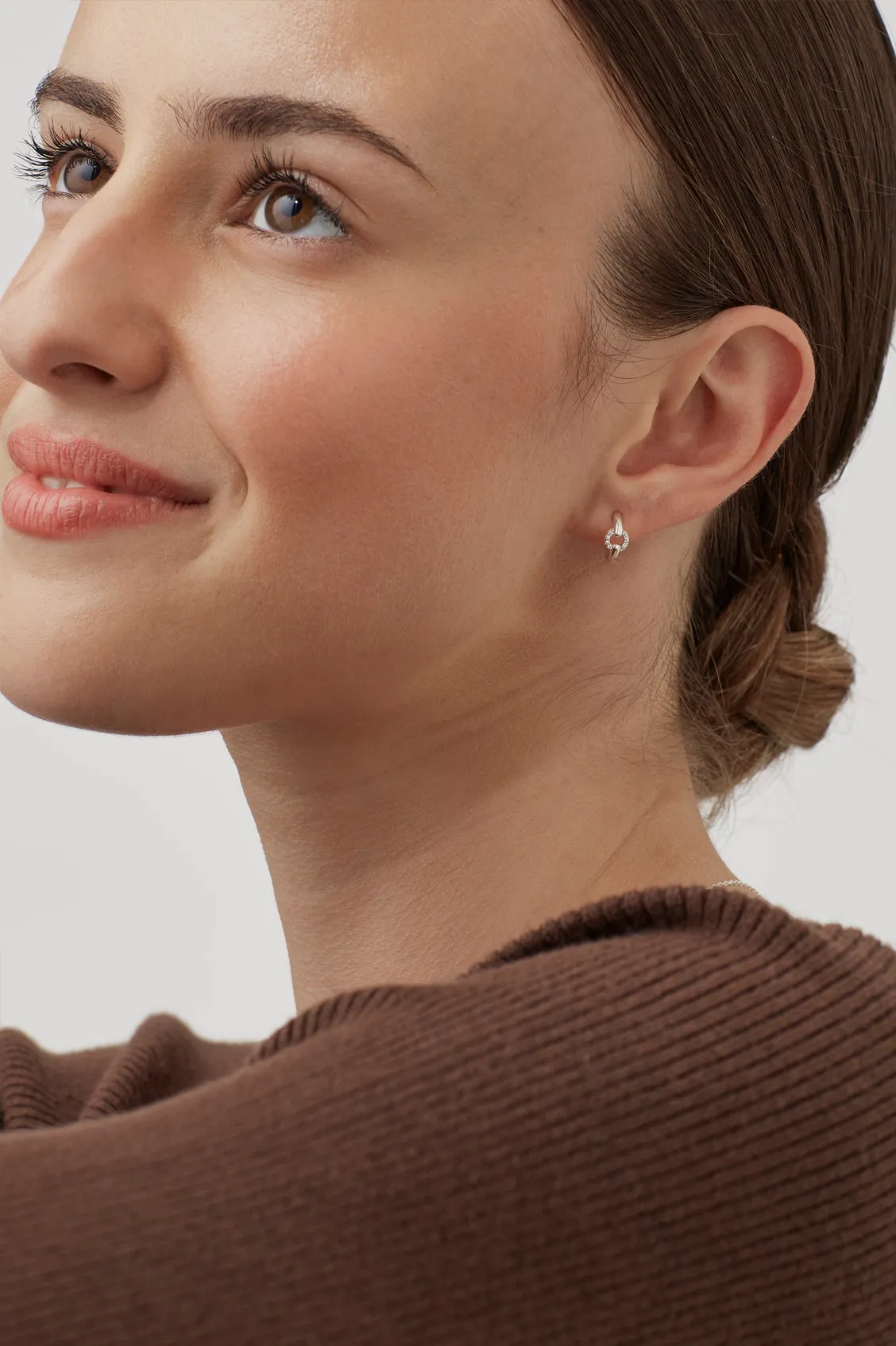 Pave Circle Hoop Earrings sold by Estella Bartlett product image thumbnail 2