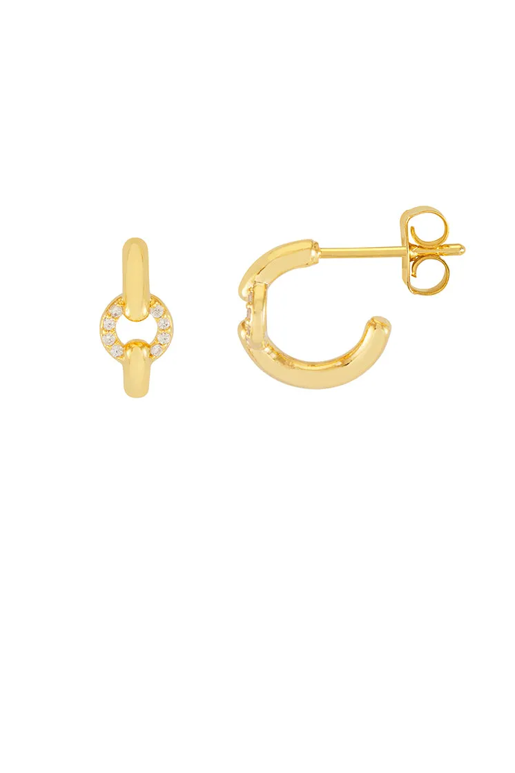 Pave Circle Hoop Earrings sold by Estella Bartlett product image thumbnail 3