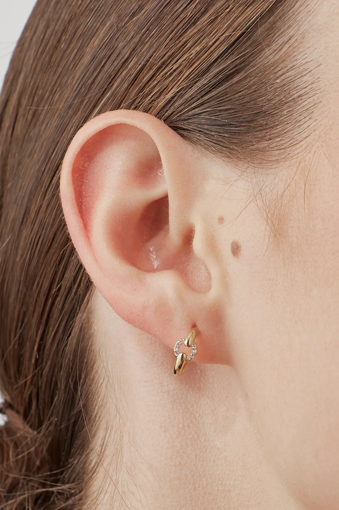 Pave Circle Hoop Earrings sold by Estella Bartlett product image thumbnail 2