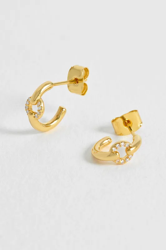Pave Circle Hoop Earrings sold by Estella Bartlett
