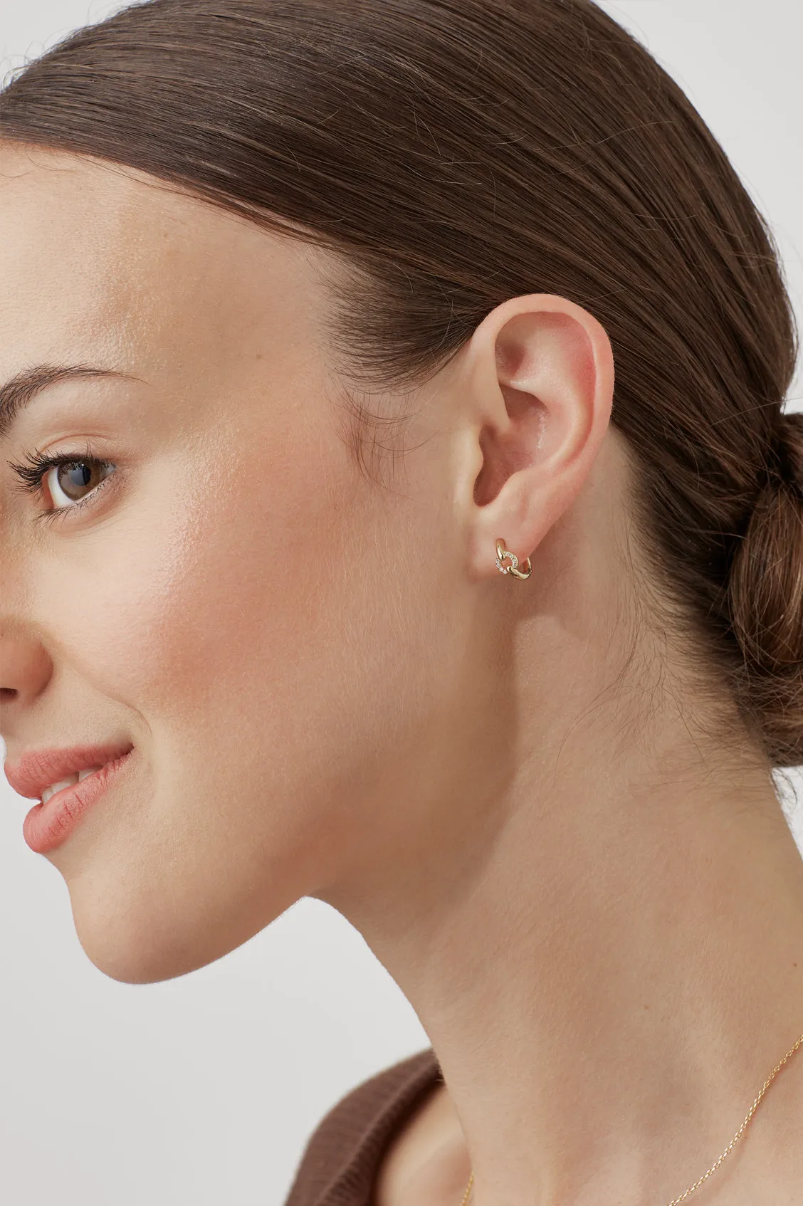 Pave Circle Hoop Earrings sold by Estella Bartlett product image thumbnail 5