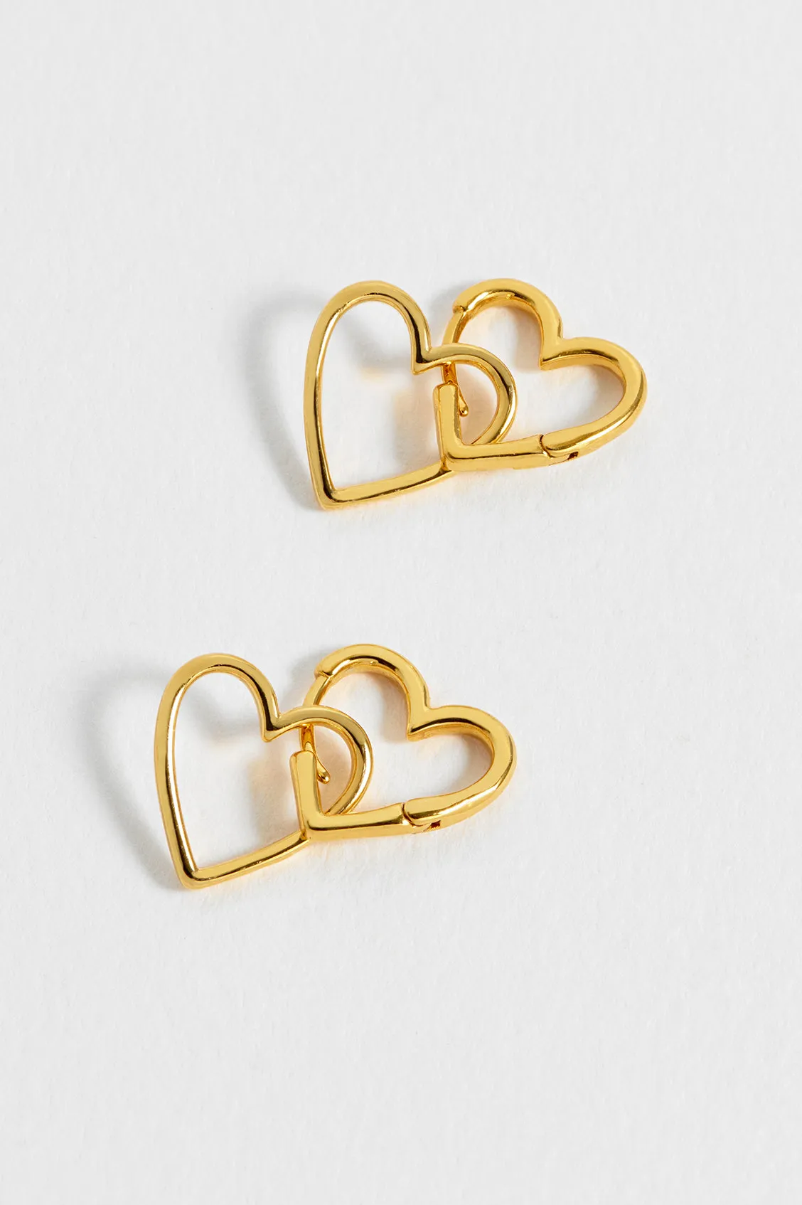 Double Heart Hoop Earrings sold by Estella Bartlett product image thumbnail 4